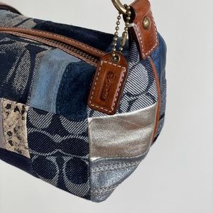 Vintage y2k 2000s coach denim shoulder bag